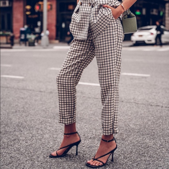 EXPRESS X Negin Mirsalehi mixed plaid trousers - Picture 10 of 12